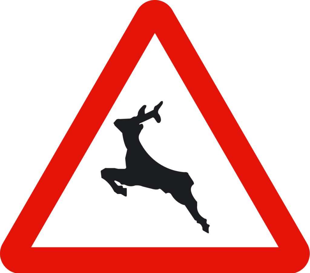 Предупреждающие дорожные знаки Дикие животные