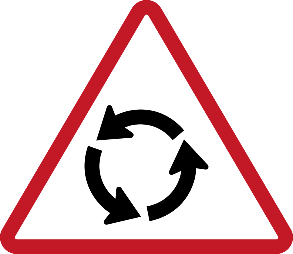 Предупреждающие дорожные знаки Пересечение с движением по кругу
