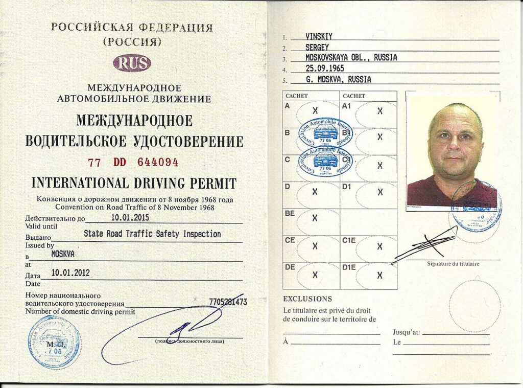 Где указывается категория на водительском удостоверении Междунодные водительские права