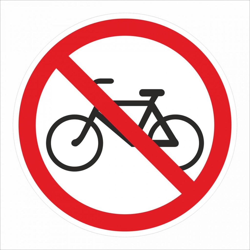 Запрещено движение на велотранспорте